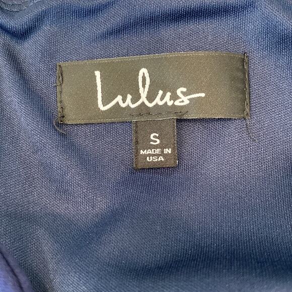 LULU'S Navy Blue Spaghetti Strap Mini Dress Small - Picture 6 of 7